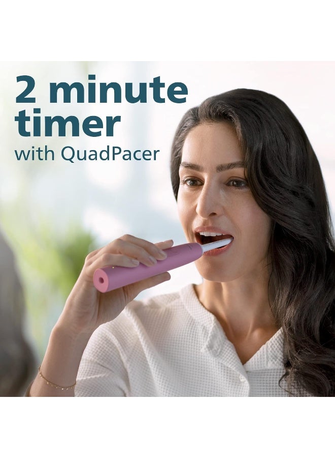 Philips 4100 Power Toothbrush, Rechargeable Electric Toothbrush with Pressure Sensor, pink - Image 5